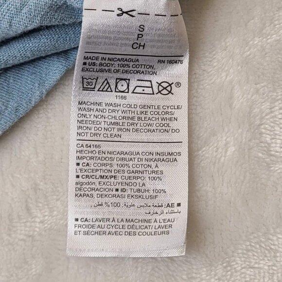 Old Navy Short Sleeve Womens S Blue Graphic T-Shirt More Love Laughter Joy etc. - Picture 5 of 9